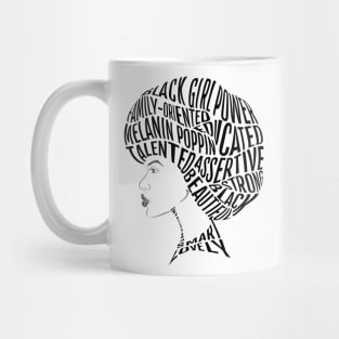 Afro Hair Word Art Design Mug